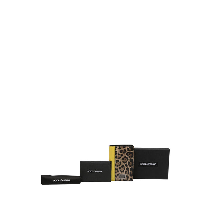 Dolce & Gabbana Porte-cartes Leopard Imprimé Dauphine Deux volets Cuir de veau Marron – vue 7 – GABY PARIS