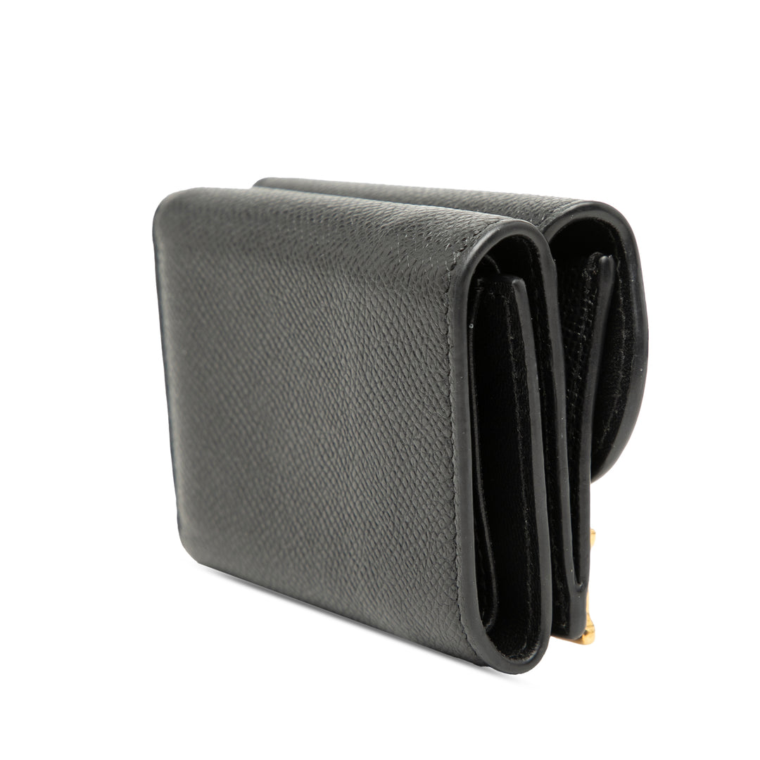 Dior Cuir de veau grainé Saddle Trifold Portefeuille