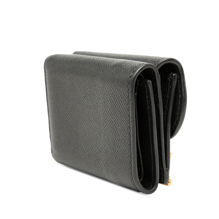 Dior Cuir de veau grainé Saddle Trifold Portefeuille