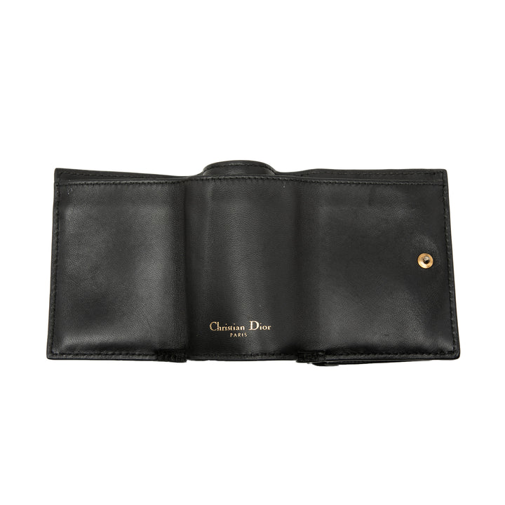 Dior Cuir de veau grainé Saddle Trifold Portefeuille