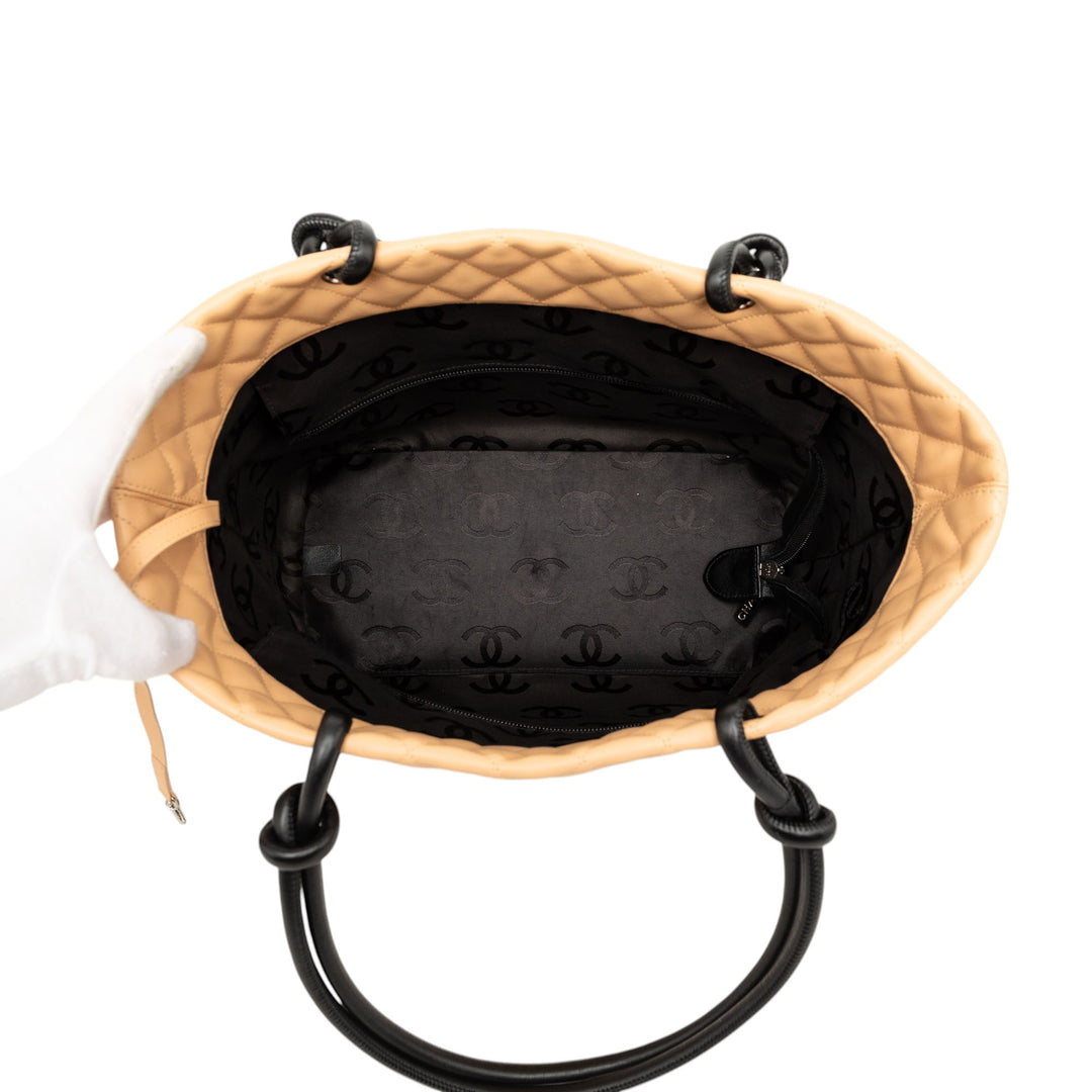 Chanel Matelassé Cambon Ligne Cabas Grand Cuir d'agneau