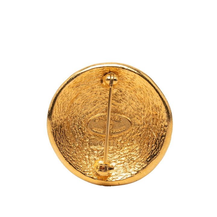 Chanel plaqué 31 Rue Cambon Medallion Broche Métal