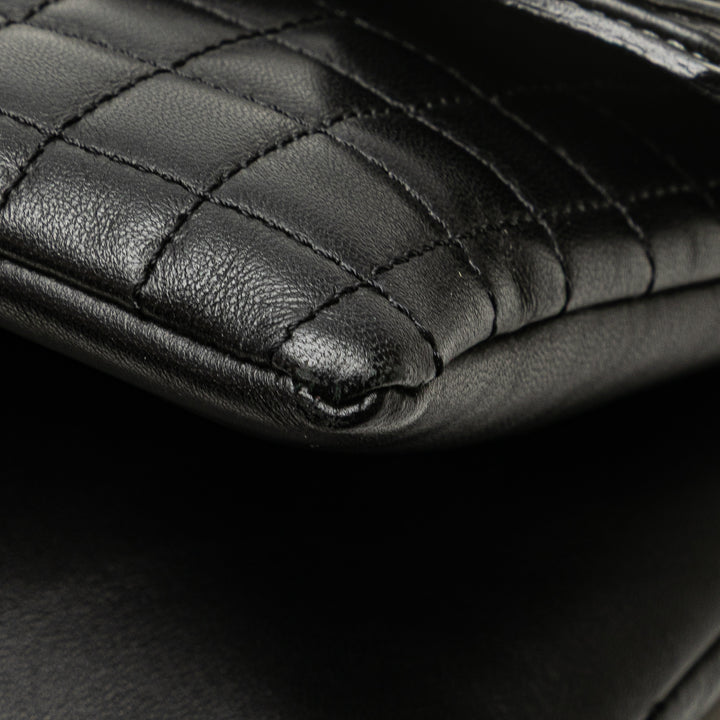 Choco Bar Calfskin No. 5 Camellia CC Shoulder Bag Black - Gaby Paris