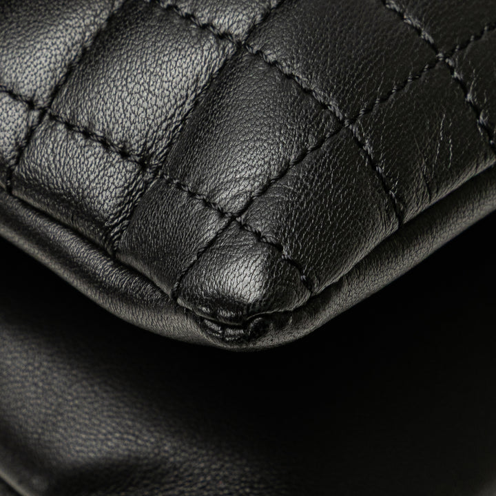 Choco Bar Calfskin No. 5 Camellia CC Shoulder Bag Black - Gaby Paris
