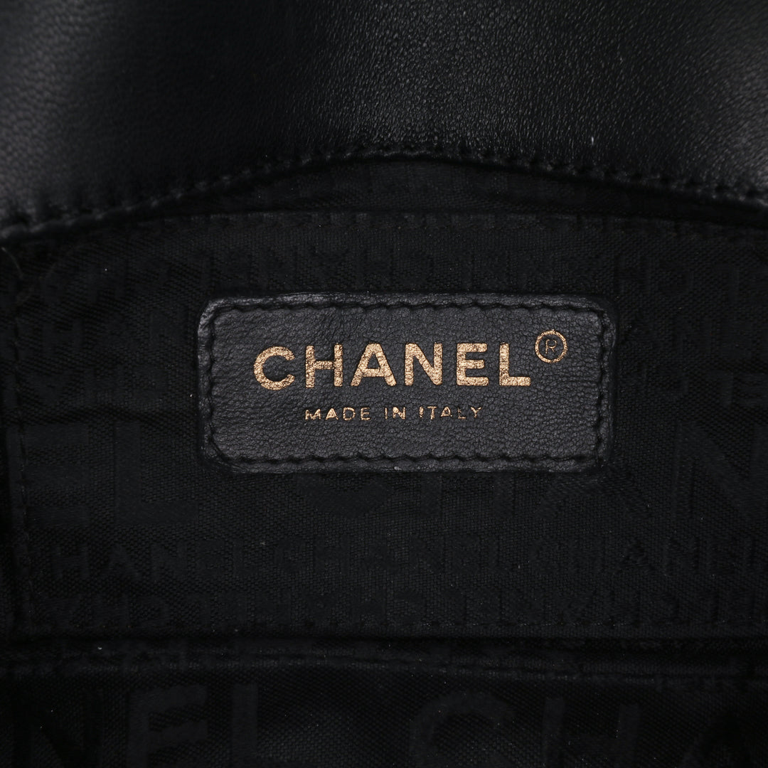 Extra Mini Camellia Choco Bar Lambskin Flap Black - Gaby Paris