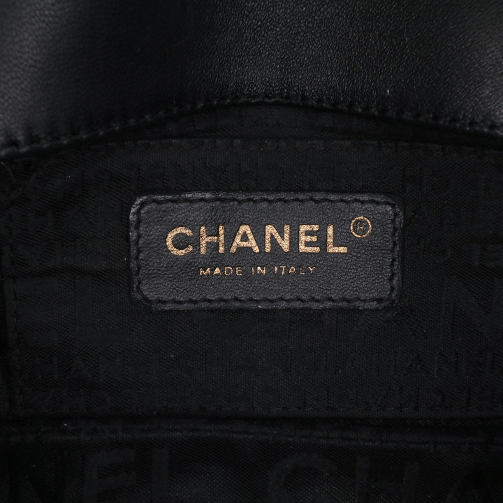 Extra Mini Camellia Choco Bar Lambskin Flap Black - Gaby Paris