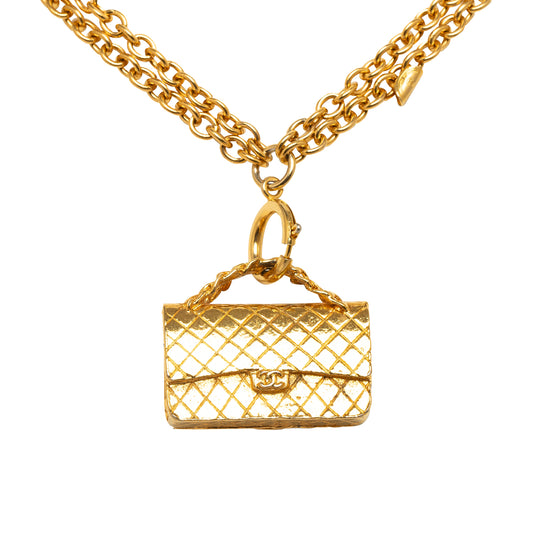 CC Flap Charm Necklace Gold - Gaby Paris