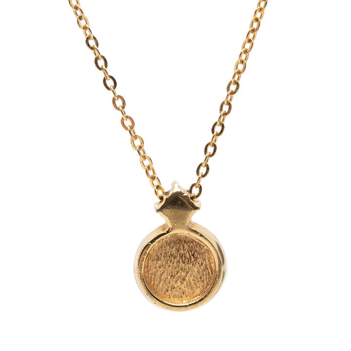 Dior plaqué Émail Strass Logo Pendant Collier