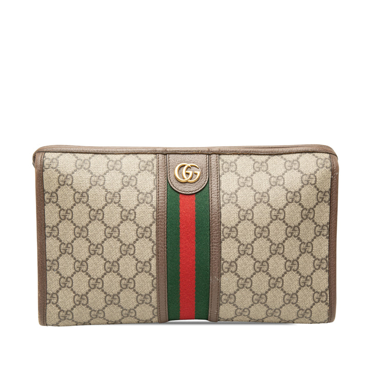 Gucci Web Ophidia Pochette GG Supreme Beige