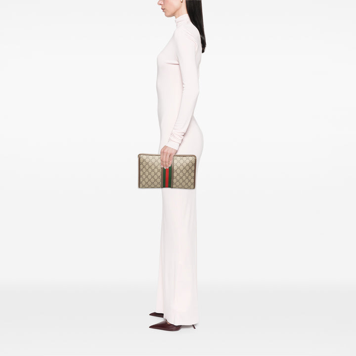 Gucci Web Ophidia Pochette GG Supreme Beige