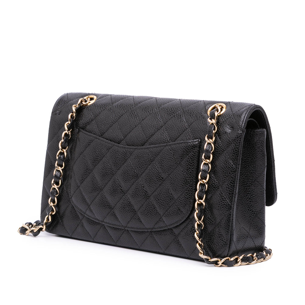 Medium Classic Caviar Double Flap Black - Gaby Paris