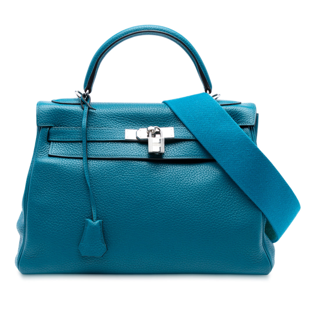 Hermès Togo Amazon Kelly II Retourne 32 Bleu – GABY PARIS Authentique