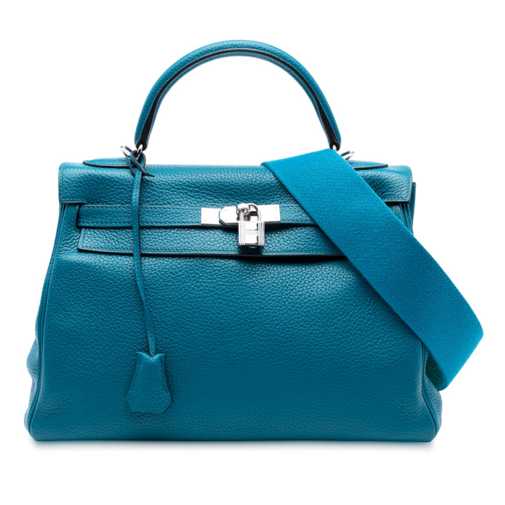 Hermès Togo Amazon Kelly II Retourne 32 Bleu – GABY PARIS Authentique