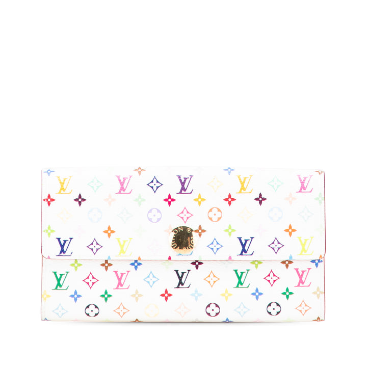 Monogram Multicolore Sarah Long Wallet White - Gaby Paris