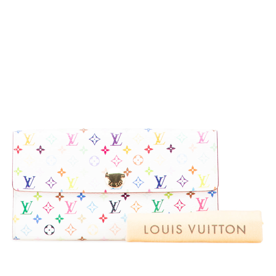 Monogram Multicolore Sarah Long Wallet White - Gaby Paris
