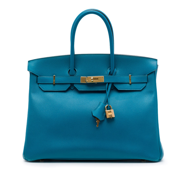 Birkin Retourne 35 Epsom Bleu