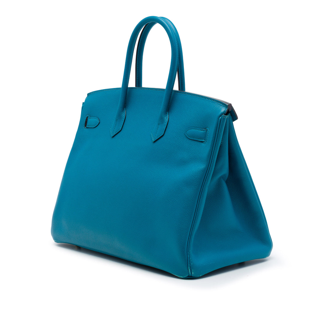 Birkin Retourne 35 Epsom Bleu