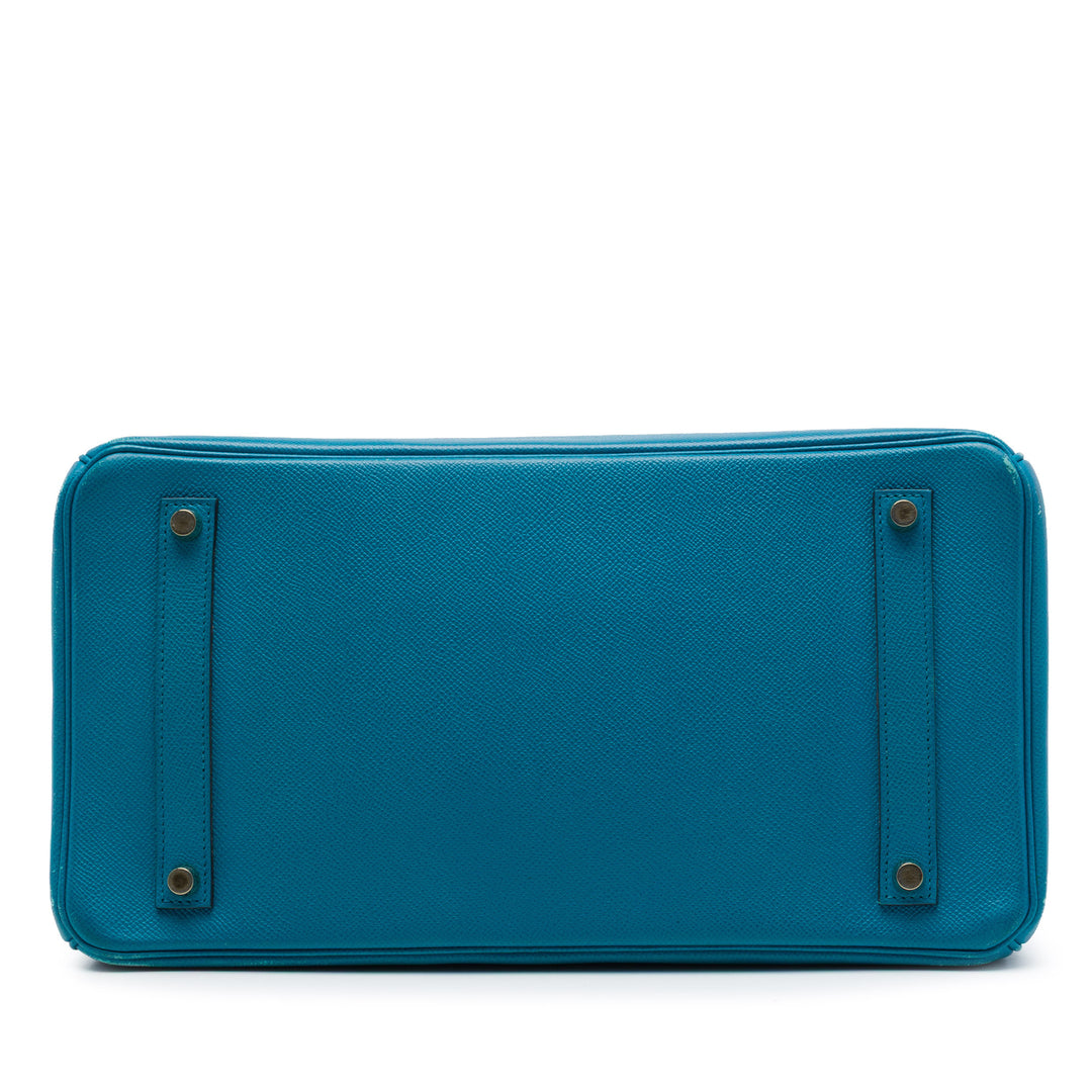 Birkin Retourne 35 Epsom Bleu