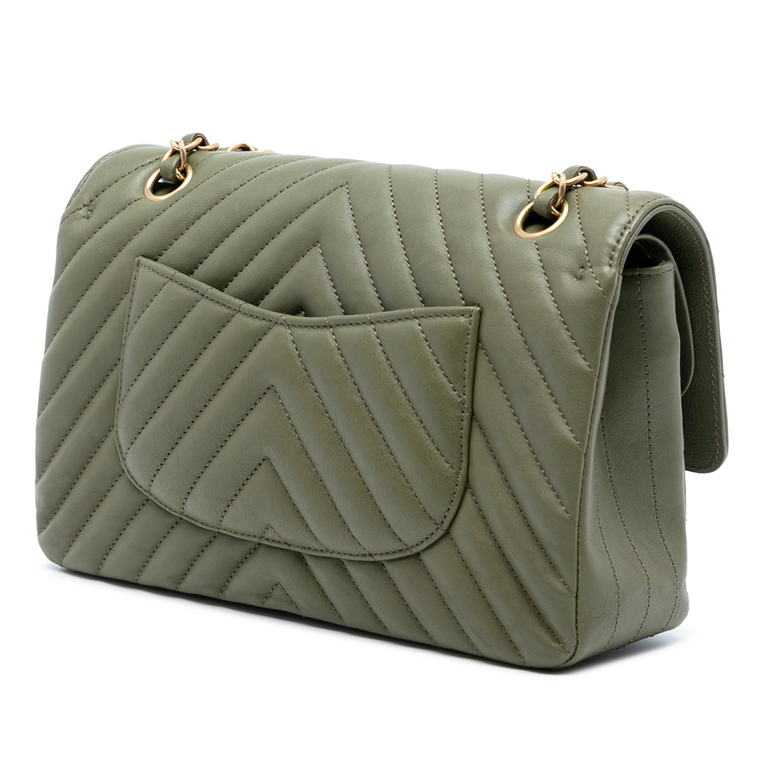 Chanel Medium Classic Chevron Cuir d’agneau Double rabat