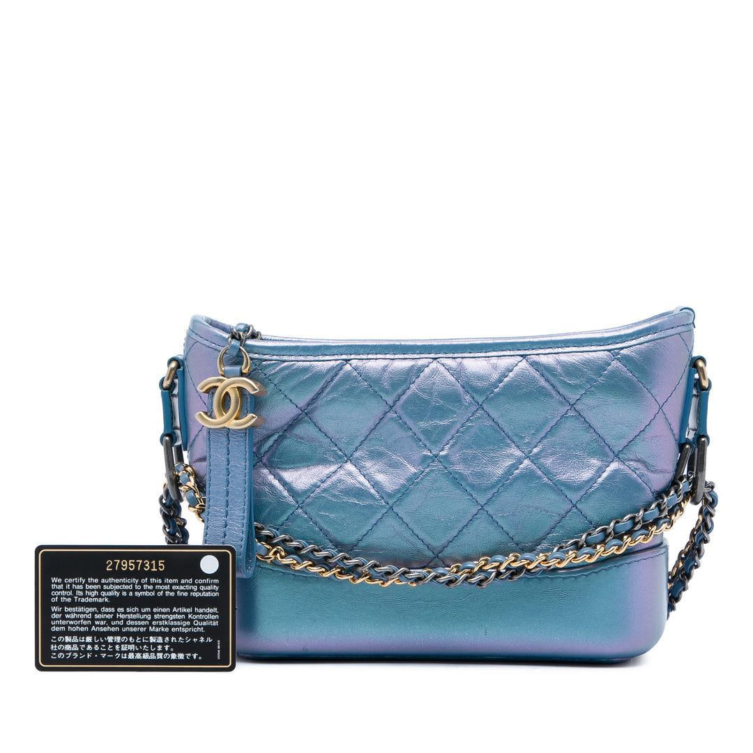 Chanel Small Matelassé Iridescent vieilli Cuir de veau Gabrielle Hobo