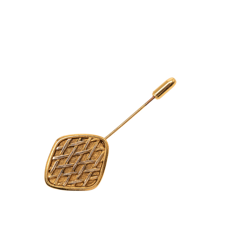 Chanel plaqué Lattice Diamond Pin Broche – GABY PARIS Authentique