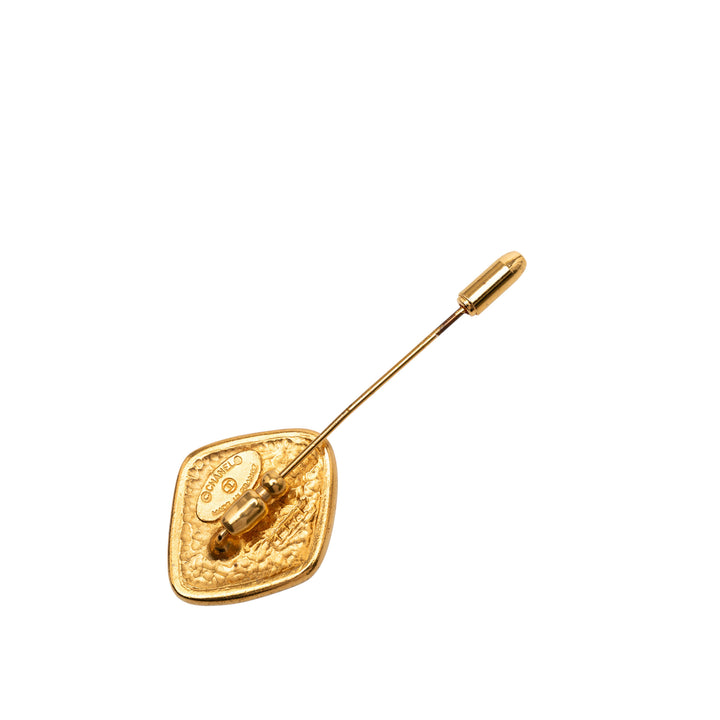 Chanel plaqué Lattice Diamond Pin Broche – GABY PARIS Authentique