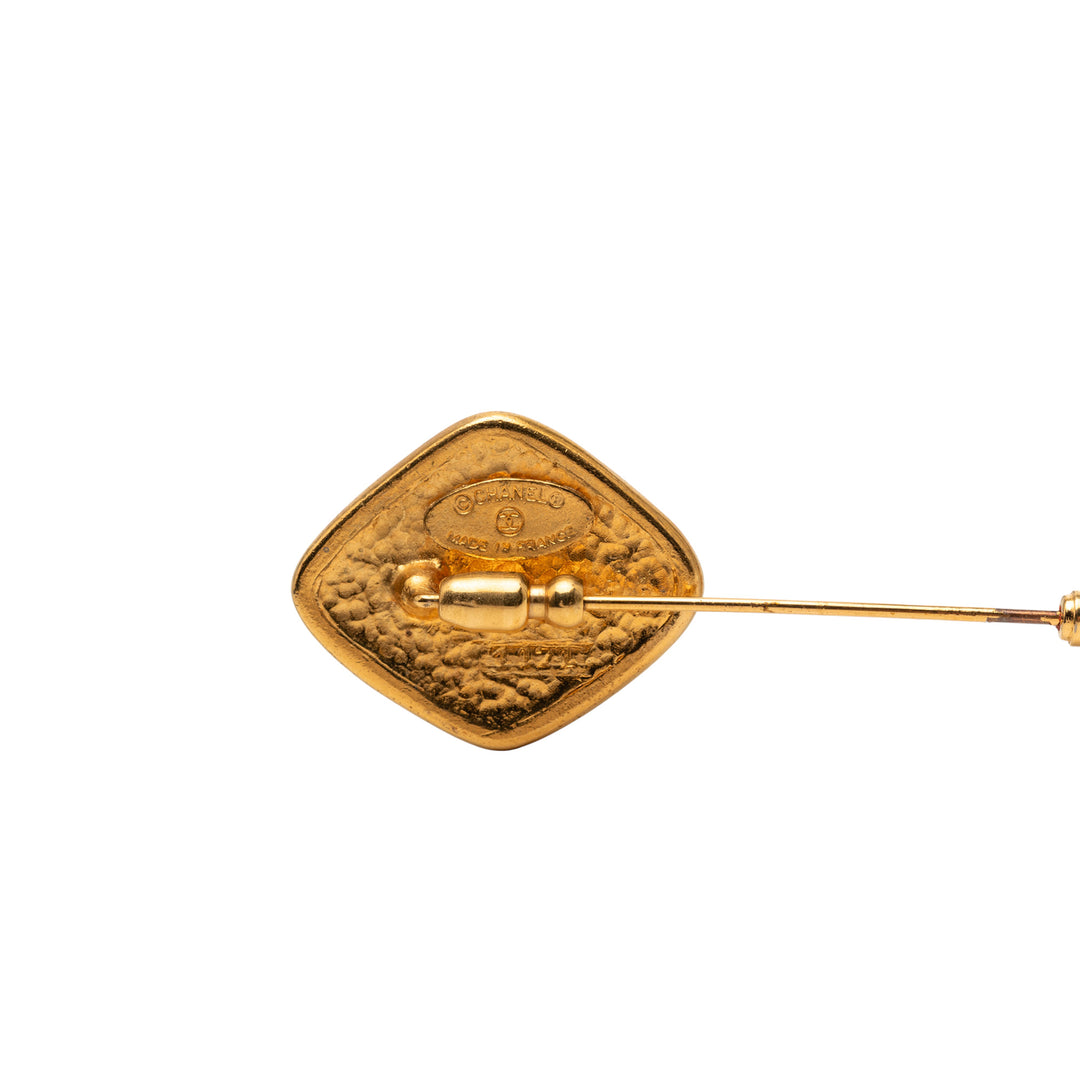 Chanel plaqué Lattice Diamond Pin Broche – GABY PARIS Authentique