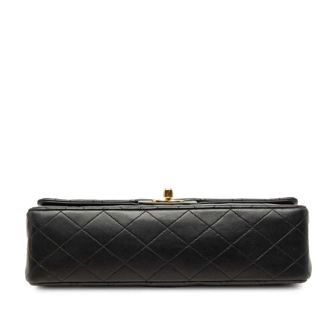 Classic Double rabat Moyen Cuir d'agneau Noir