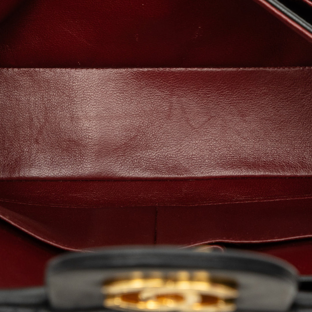 Classic Double rabat Moyen Cuir d'agneau Noir