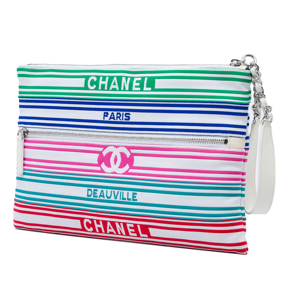 Chanel Venise Biarritz Mixed Fibers Pochette Blanc – vue 2 – GABY PARIS