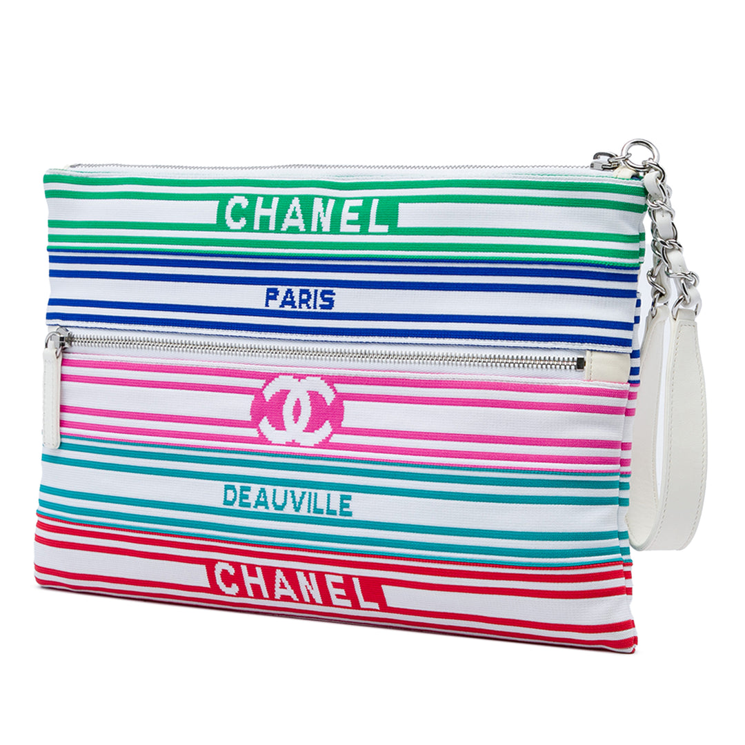 Chanel Venise Biarritz Mixed Fibers Pochette Blanc – vue 2 – GABY PARIS