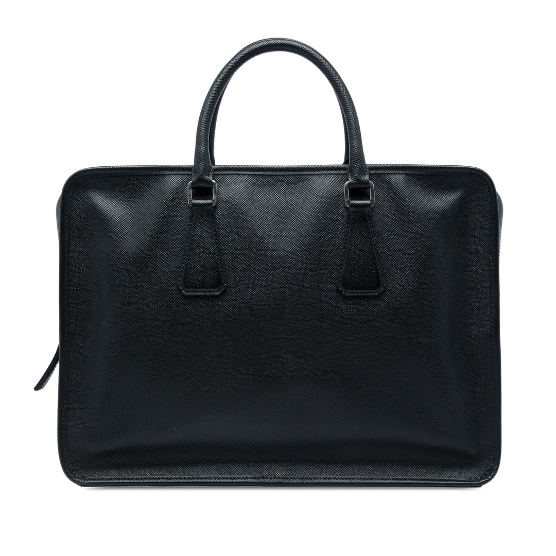Prada Porte-documents Business Saffiano Noir – vue principale – GABY PARIS