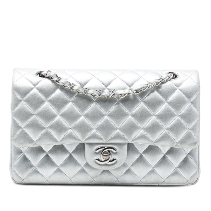 Chanel Medium Classic Metallic Cuir d’agneau Double rabat