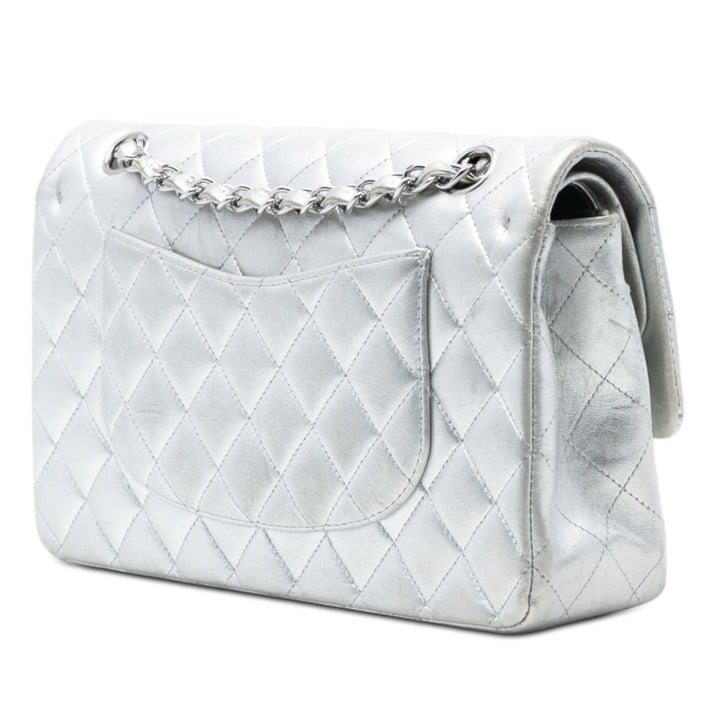 Chanel Medium Classic Metallic Cuir d’agneau Double rabat