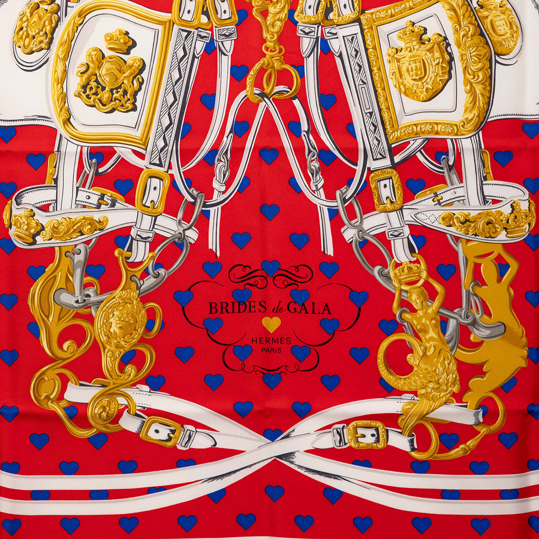 Hermès Brides de Gala Love Heart Soie Foulard 90