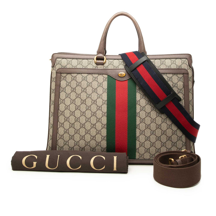 Ophidia Web Porte-documents GG Supreme Beige