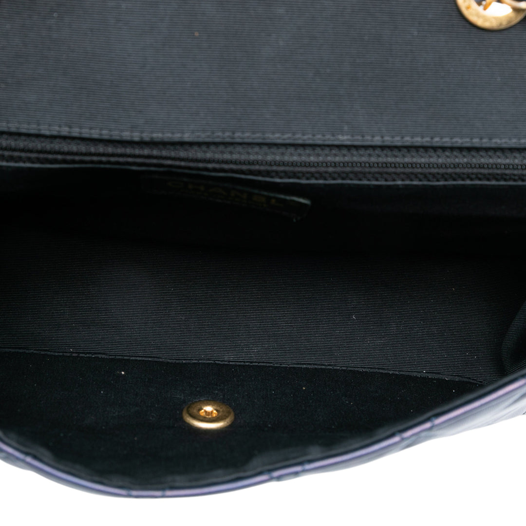 Chanel Medium Bicolor Quilted Cuir d’agneau Elegant CC Flap Bleu – GABY PARIS Authentique