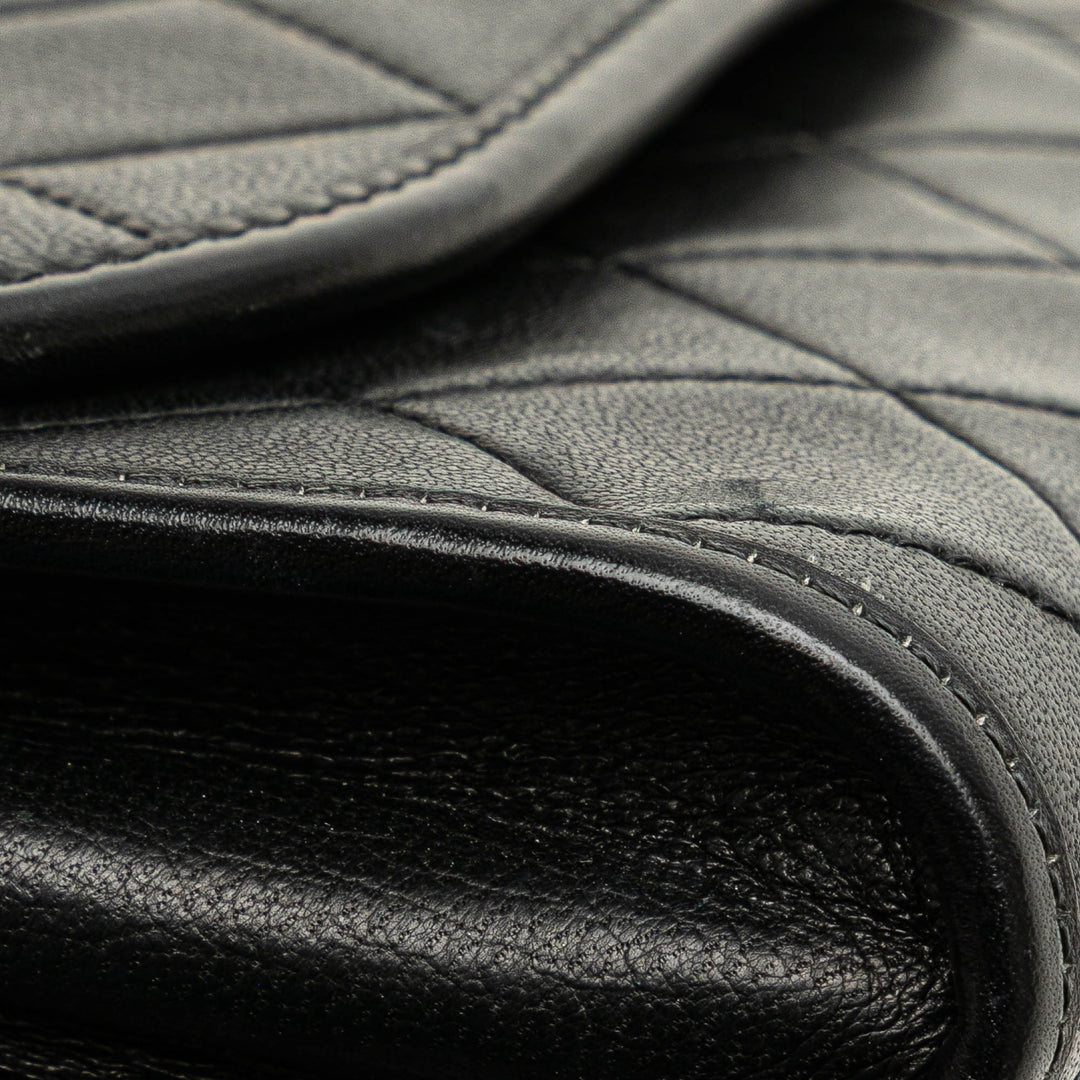 Mini CC Quilted Lambskin Round Flap Black - Gaby Paris