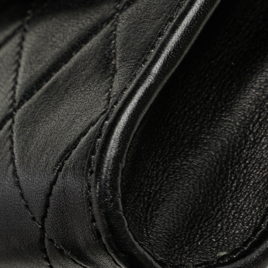Mini CC Quilted Lambskin Round Flap Black - Gaby Paris