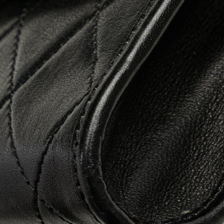 Mini CC Quilted Lambskin Round Flap Black - Gaby Paris
