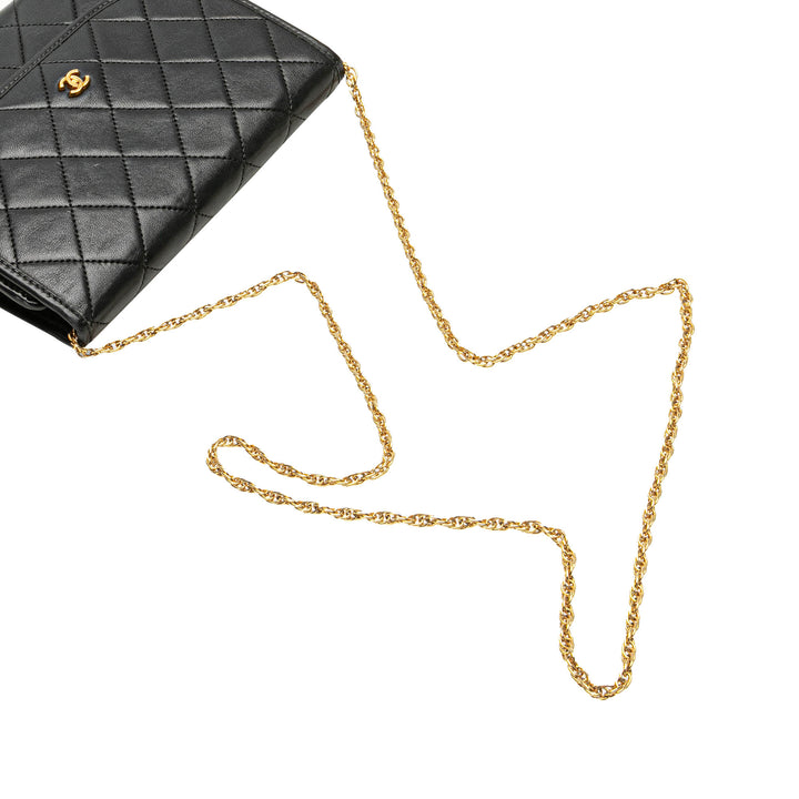 Mini CC Quilted Lambskin Round Flap Black - Gaby Paris