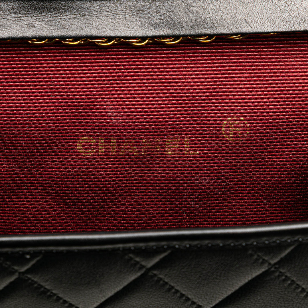 Mini CC Quilted Lambskin Round Flap Black - Gaby Paris