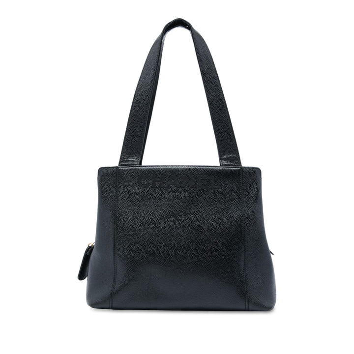 LAX brodé Logo Cabas Cuir caviar Noir