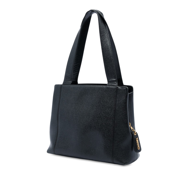 LAX brodé Logo Cabas Cuir caviar Noir