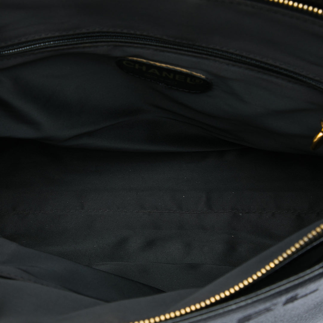 LAX brodé Logo Cabas Cuir caviar Noir