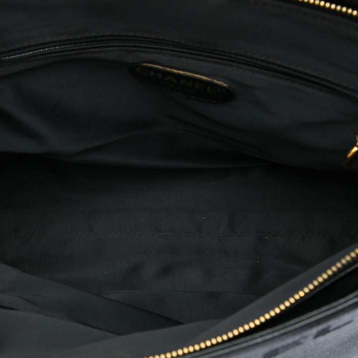 LAX brodé Logo Cabas Cuir caviar Noir