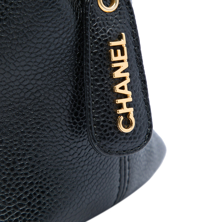 LAX brodé Logo Cabas Cuir caviar Noir