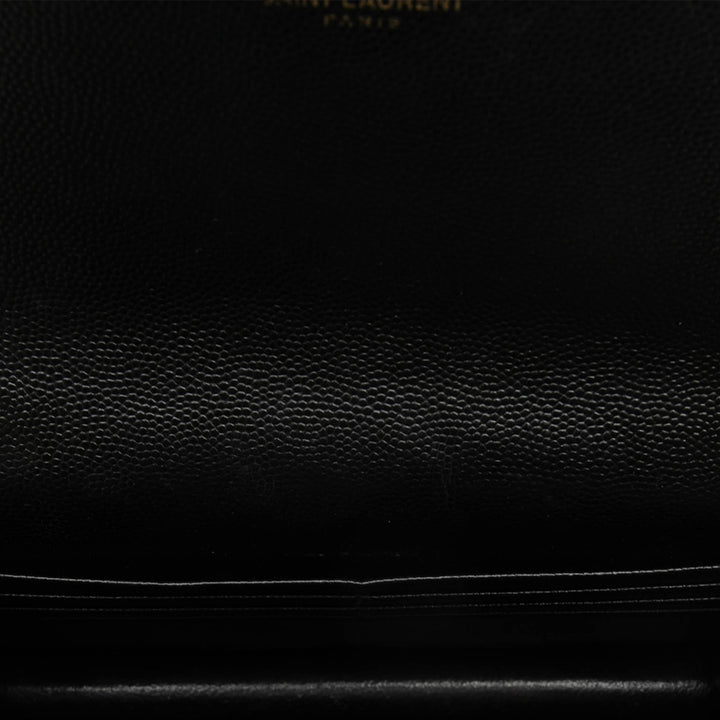 Saint Laurent Grain De Poudre Chevron Cassandre Envelope Chain Portefeuille