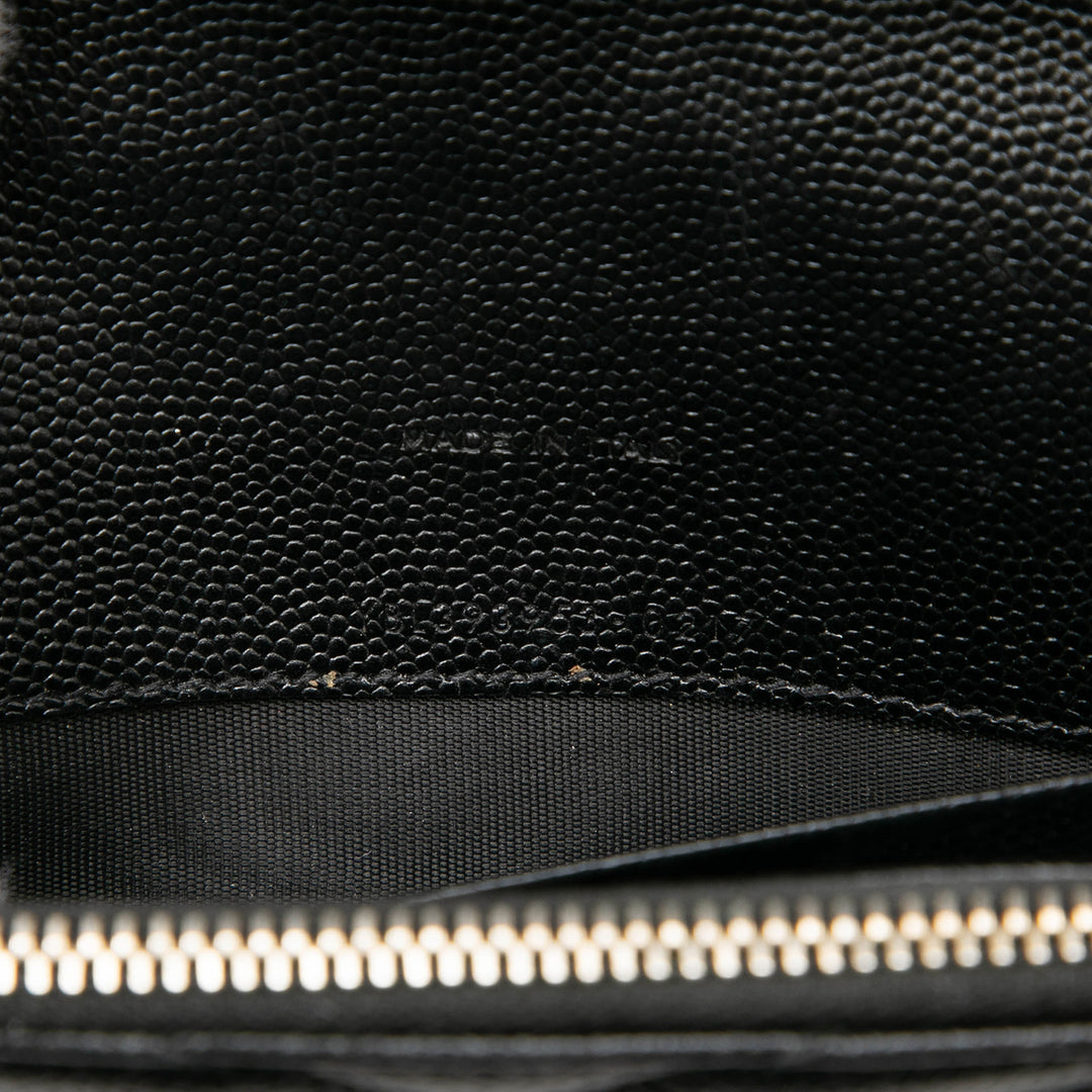 Saint Laurent Grain De Poudre Chevron Cassandre Envelope Chain Portefeuille