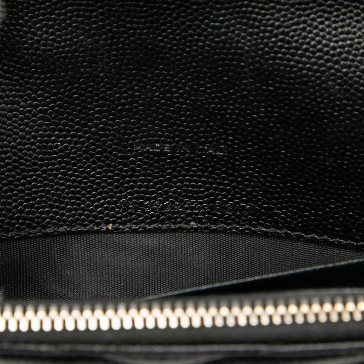 Saint Laurent Grain De Poudre Chevron Cassandre Envelope Chain Portefeuille